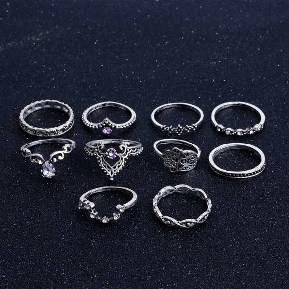 ✯ Tibetan Bohemian Rings Set - Picture 3 of 8